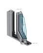PIVOT G1 - Szklane aluminiowe drzwi pivot z panelem dekoracyjnym