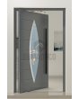PIVOT C11 - ekskluzywne aluminiowe drzwi pivot z owalnym szkłem