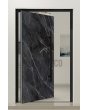PIVOT Calacatta - aluminiowe drzwi pivot pokryte spiekanym kwarcem Calacatta Black