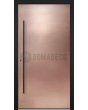 Aluminum front door with a copper coating
