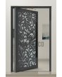 PIVOT G1 - Szklane aluminiowe drzwi pivot z panelem dekoracyjnym