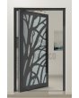 PIVOT G4 - Szklane aluminiowe drzwi wejściowe z panelem dekoracyjnym