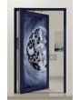 Pivot entrance doors with fusing moonlight glass