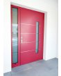 Drzwi wejściowe z aluminium w kolorze Claret