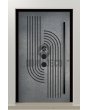 PIVOT M13 - drzwi pivot pokryte szarym ciekłym metalem 
