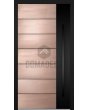 Aluminium hinged door with copper texture of milled metal