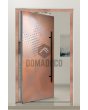 PIVOT M17 - aluminiowe drzwi wejściowe pivot z frezowanym ciekłym metalem w kolorze miedzi