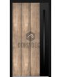 Aluminium hinged entry door with nickel gold texture of milled metal