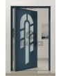 PIVOT 15E - aluminiowe drzwi pivot z ozdobną szybą