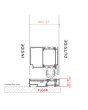 PIVOT FS4 - drzwi pivot z ozdobną granatową szybą fusing