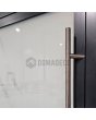 PIVOT Glass S2 - aluminiowe drzwi obrotowe z matowym szkłem i dwoma przezroczystymi paskami