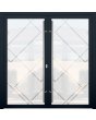 LIM-BATCH GLASS double S - drzwi wejściowe aluminiowe mleczne z przezroczystym dekorem