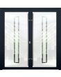 LIM-BATCH GLASS double S - drzwi wejściowe aluminiowe mleczne z przezroczystym dekorem