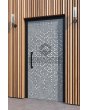 LIM Squares - aluminiowe drzwi wejściowe pokryte ciekłym metalem
