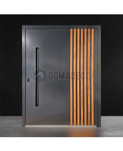PIVOT RAIL3 - aluminiowe drzwi zewnętrzne z dekorem drewnianym