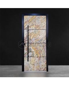 LIM V46 - aluminiowe drzwi wejściowe z okleiną kamienną